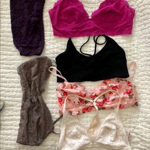 Bralette set: VS, brandy, FP, Target